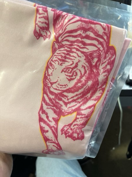 Condition photo showing New/Like New for MONALET Trendy Preppy Pink Tiger Throw Pillow Covers 18x18 Set of 2, Hot Pink Dorm Decor Pillow Case