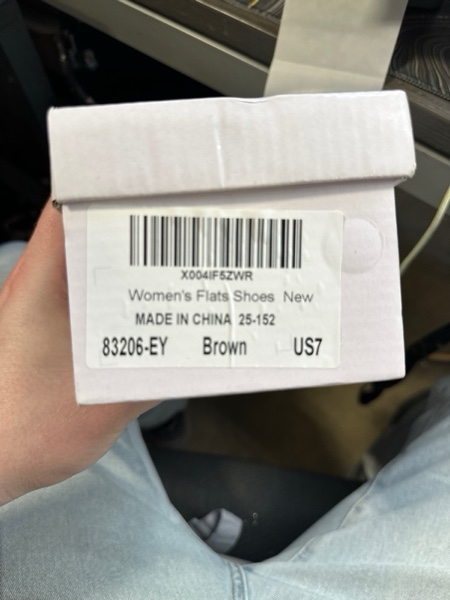 Condition photo showing New/Like New for (Size 7) Eydram Ballet Flats Shoes for Women PU Leather Dress Shoes Square Toe Flats for Women