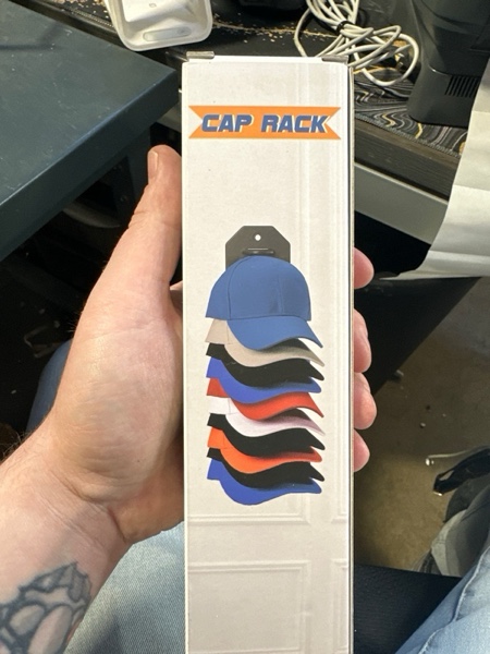 Condition photo showing New/Like New for Hat Organizer for Baseball Caps,Hat Rack for Wall, Compact Hat Storage Display Holder,Hold Up to 10 Hats,Hat Hanger Strong Adhesive/Wall Drilled for Door,Bedroom,Closet 1 Pack Gery Black