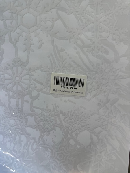 Condition photo showing New/Like New for Christmas Party Decorations - Snowflake Window Clings Stickers for Glass | Christmas Decorations Indoor Outdoor - Holiday Santa Claus Reindeer Decals Xmas Decor Party Favors Supplies for Outside 2025 White Red