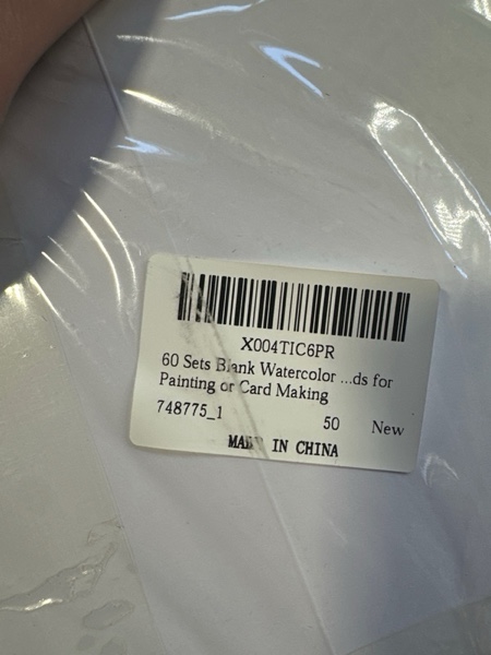 Condition photo showing New/Like New for 60 Sets Blank Watercolor Cards with Envelopes Set 5 x 7 Inch Foldable Blank Watercolor Postcards and Envelopes 140lb/300 GSM Cotton Watercolro Paper Cards for Painting or Card Making