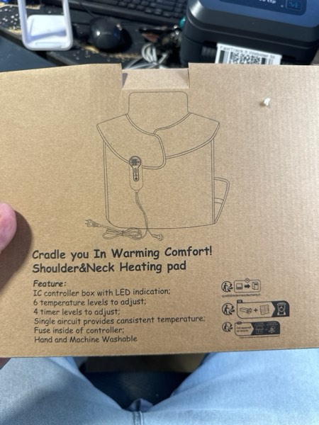 Condition photo showing New/Like New for Heating Pad for Back Pain Relief, Large Electric Heat Pad for Neck and Shoulders, 6 Heat Settings & Auto Shut Off Hot Pad, Machine Washable Ultra Soft Fabric, Gifts for Women, Men, Mom, Dad 37''x 24'' Light Gray