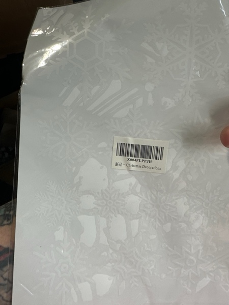 Condition photo showing New/Like New for Christmas Party Decorations - Snowflake Window Clings Stickers for Glass | Christmas Decorations Indoor Outdoor - Holiday Santa Claus Reindeer Decals Xmas Decor Party Favors Supplies for Outside 2025 White Red
