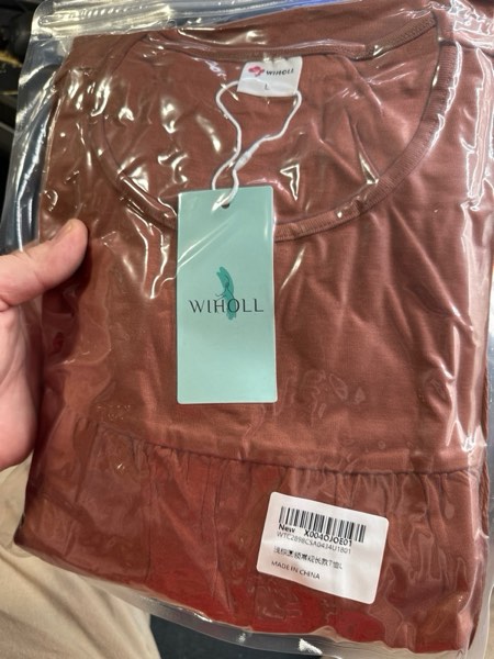 Condition photo showing New/Like New for (Large) WIHOLL Long Sleeve Shirts for Women Pleated Fall Tops Crewneck Casual Tunic Tops to Wear with Leggings Fashion Clothing