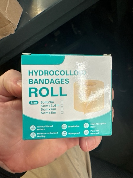 Condition photo showing New/Like New for Hydrocolloid Roll for Wound Care - Extra Large Cut-to-Size Medical-Grade Hydrocolloid Patch Bandages with Self-Adhesive, Ultra Absorbent or Burn, Blister, Acne Care, Sterile & Waterproof (2IN*16.5FT)