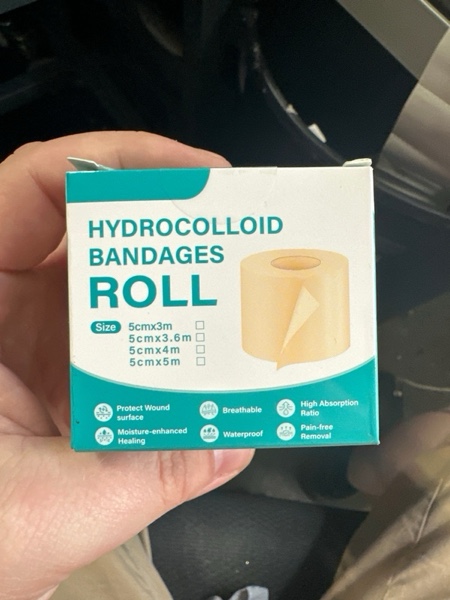 Condition photo showing New/Like New for Hydrocolloid Roll for Wound Care - Extra Large Cut-to-Size Medical-Grade Hydrocolloid Patch Bandages with Self-Adhesive, Ultra Absorbent or Burn, Blister, Acne Care, Sterile & Waterproof (2IN*16.5FT)
