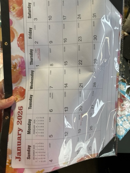 Condition photo showing New/Like New for Ymumuda Desk Calendar 2026-2027 Wall Calendar 2 in 1, Monthly Desk Calendar 2026 from JAN.2026 to JUN.2027, 18-Month, Large 12"×17", Waterproof Cover, Hanging Rope, Home/office/School Planners F-Pink Floral