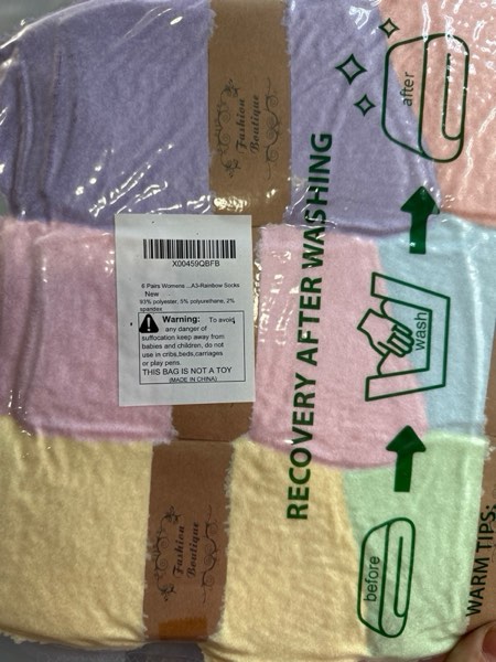 Condition photo showing New/Like New for 6 Pairs Womens Fuzzy Socks Winter Warm Soft Cozy Fluffy Microfiber House Sleeping Slipper Socks Christmas Gifts