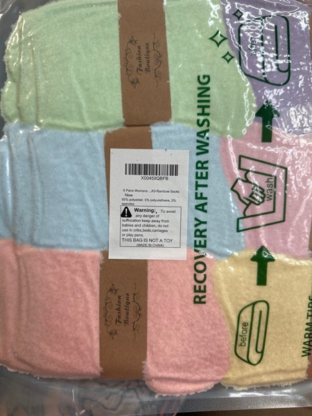 Condition photo showing New/Like New for 6 Pairs Womens Fuzzy Socks Winter Warm Soft Cozy Fluffy Microfiber House Sleeping Slipper Socks Christmas Gifts