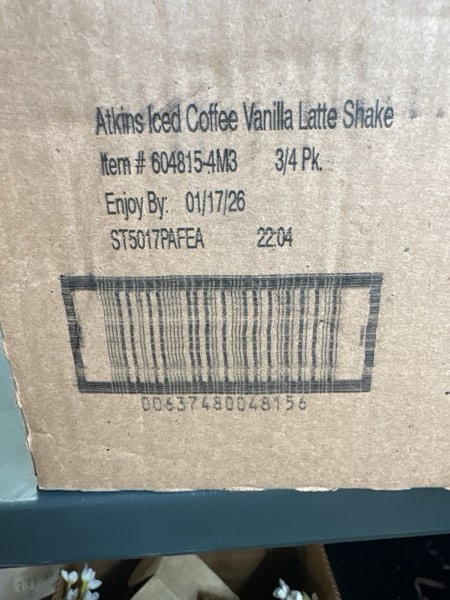 Condition photo showing Good Condition for Atkins Iced Coffee Protein Shake Vanilla Latte flavor High Protein Low Carb Low Sugar 3/4 Packs