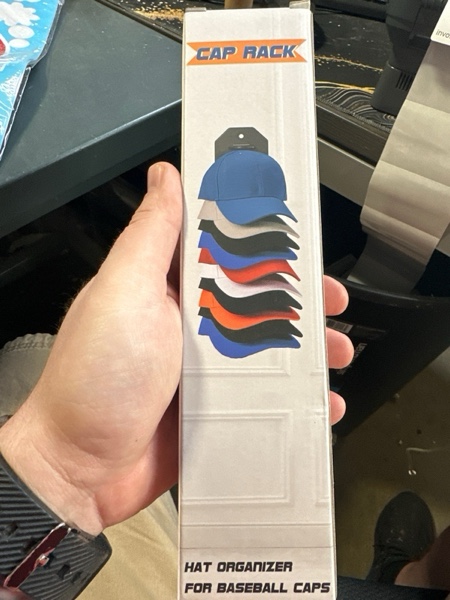 Condition photo showing New/Like New for Hat Organizer for Baseball Caps,Hat Rack for Wall, Compact Hat Storage Display Holder,Hold Up to 10 Hats,Hat Hanger Strong Adhesive/Wall Drilled for Door,Bedroom,Closet 1 Pack Gery Black