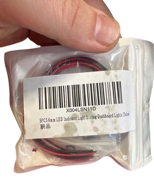 Condition photo showing New/Like New for 5PCS 6mm Car LED Indicator Light 12V with 147mm Wire,Water Resistant IP66 Signal Lamp with High Light Beads for Replacing Brake Lights,Metal Car Accessories Push Button Switch (Yellow)
