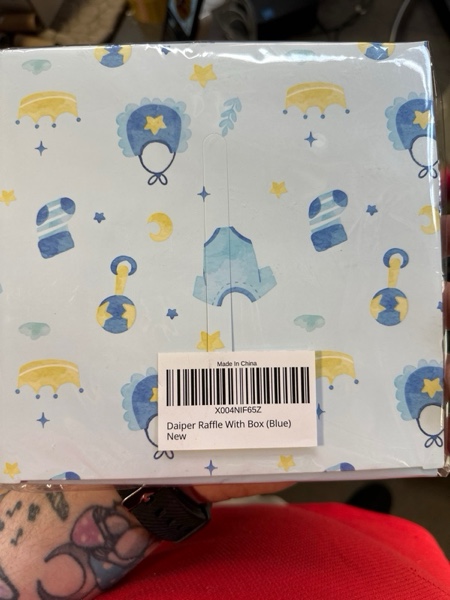 Condition photo showing New/Like New for GardenCity Baby Shower Games for Boys, Diaper Raffle Tickets with Box for Baby Shower, Diaper Raffle Box, Fun Baby Shower Game, 50 Cards, Blue