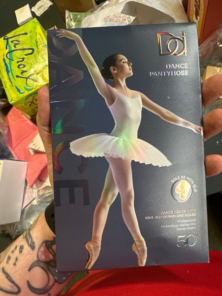 Condition photo showing New/Like New for Girls' Convertible Ballet Tights, 50D Ultra Soft Professional Transition Dance Tights for Ballet