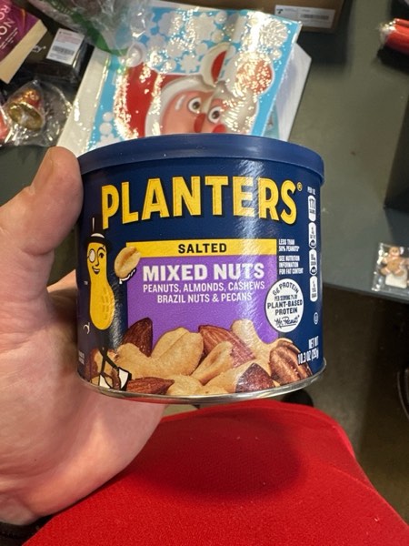 Condition photo showing New/Like New for PLANTERS Salted Mixed Nuts, Party Snacks, Plant-Based Protein 10.3oz (1 Canister)
