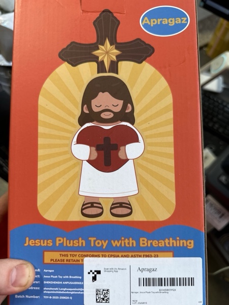 Condition photo showing New/Like New for Apragaz Jesus Plush with Breathing, Bible Songs & Gentle Glow–13? Jesus Toy with White Noise & Soothing Sleep Aid – Christian Gift for Kids & Adults, Church Sunday School Easter Christmas Baptism