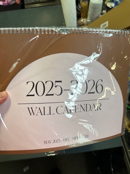 Condition photo showing New/Like New for Aesthetic Wall Calendar 2025, 20 Monthly Horizontal Calendar May 2025 to December 2026, 14" x 11" Modern Wall Hanging Calendar for School, Home, Office for Monthly Organizing & Planning (Brown)