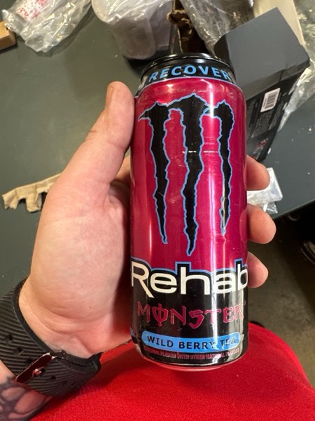 Condition photo showing New/Like New for Monster Energy Rehab Energy Drink Wild Berry Tea - 15.5 fl oz
