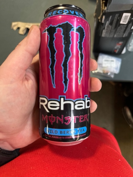 Condition photo showing New/Like New for Monster Energy Rehab Energy Drink Wild Berry Tea - 15.5 fl oz