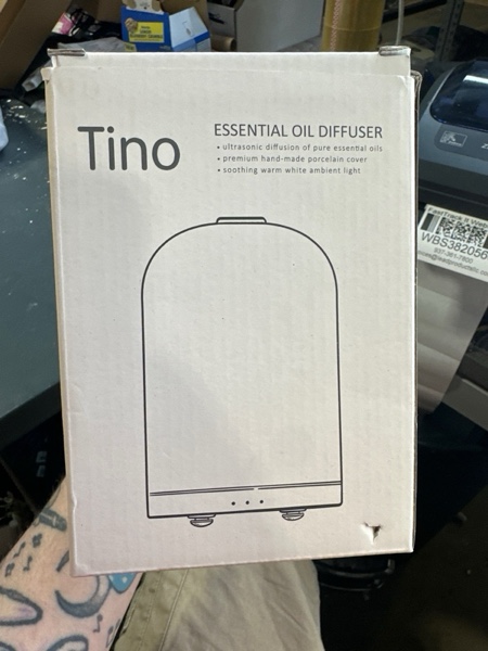 Condition photo showing New/Like New for Essential Oil Diffuser with Handmade Ceramic Cover, 110ML Aromatherapy Diffuser for Large Room, Quiet Ultrasonic Aroma Diffuser with Auto-Off, Timer, Night Light for Home, Yoga & Office Plants - Ceramic