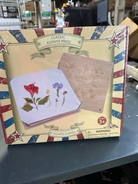 Condition photo showing New/Like New for Wooden Flower Press Kit for Adults & Kids - Great Gift for DIY Arts and Crafts Lovers, Preserve Memories, Color & Shape - Perfect for Drying Flowers, Leaves, Herbs (10.6 x 10.6 Inch) Square 10.6" x 10.6"