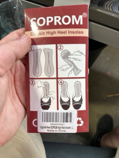 Condition photo showing New/Like New for SOPROM Weight Shifting Insoles for High Heels, Gel Inserts Comfort Pads for Women Foot Pain Relief(Size: Large for US 10-11.5 Women Shoes, Color: Transparent Blue)