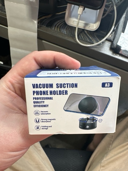 Condition photo showing New/Like New for Fachooi Suction Cup Phone Mount Pro - Next-Gen Vacuum Magnetic Phone Holder for Car, 210° Adjustable Angle, Non-Slip Dashboard/Windshield Car Phone Holder, Bonus Toroidal Metal Plate for All Phones black standered