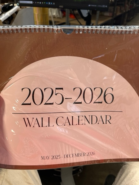 Condition photo showing New/Like New for Aesthetic Wall Calendar 2025, 20 Monthly Horizontal Calendar May 2025 to December 2026, 14" x 11" Modern Wall Hanging Calendar for School, Home, Office for Monthly Organizing & Planning (Brown)