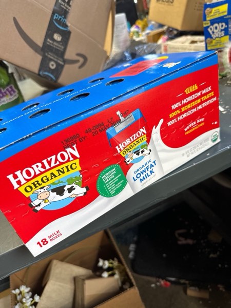 Condition photo showing New/Like New for Horizon Organic Shelf Stable 1% Lowfat Milk Boxes, 8 fl oz, 18 Count - 8g Protein per Serving, USDA Organic UHT from Pasture-Raised Cows, Ready to Drink for Lunchbox, Travel, or On-the-Go, No Refrigeration Needed
