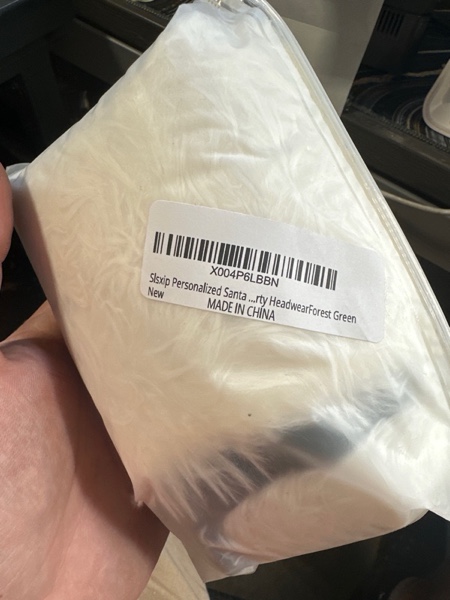 Condition photo showing New/Like New for Personalized Santa Hat for Adults, Super Soft Plush Holiday Christmas Hat, Xmas New Year Party Headwear