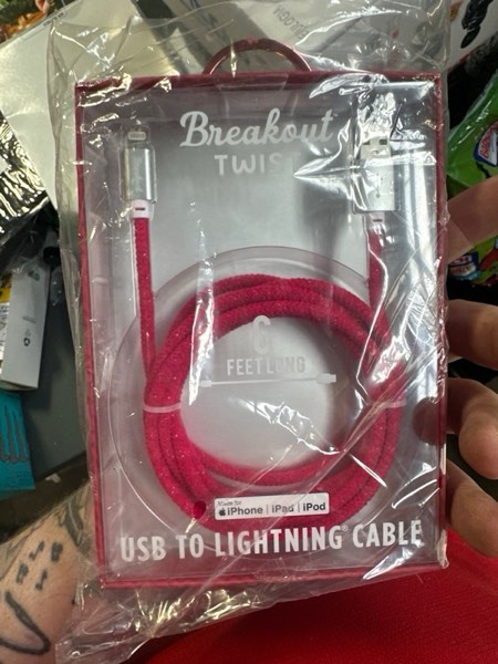 Condition photo showing New/Like New for Breakout MFi Certified iPhone USB to Lightning Cable – Lightning & USB-C iPhone Charger Cord with 6F