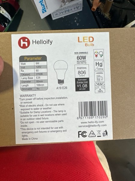 Condition photo showing New/Like New for A19 (A60) 9W Bulbs A19 (60 Watt Equivalent), Energy Efficient, 2700K Soft White, LED Lighting Reading/Work Lamp for Bathroom Office Bedroom House, E26 Base, Pack of 6