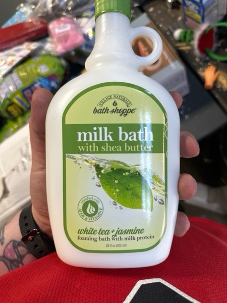 Condition photo showing New/Like New for Village Naturals Bath Shoppe, White Tea and Jasmine Foaming Milk Bath, 28 Fl Oz, Pack of 2