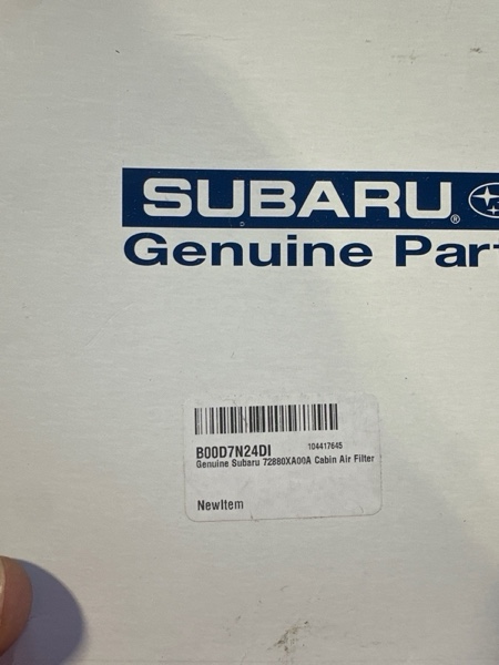 Condition photo showing New/Like New for Genuine Subaru 72880XA00A Cabin Air Filter