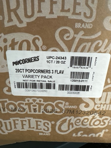 Condition photo showing New/Like New for PopCorners Popped Corn Snacks, Core 3 Flavor Pack Gluten Free, 1 Ounce (Pack of 20) (Bb May 05 2026)