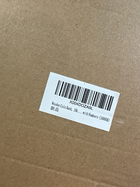 Condition photo showing New/Like New for 10k Wooden Savings Challenge Piggy Bank - Digital Coin Savings Box with Numbers 10000$