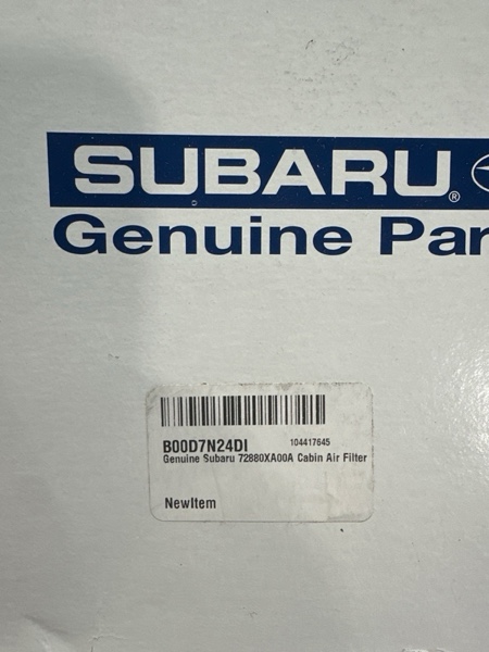 Condition photo showing New/Like New for Genuine Subaru 72880XA00A Cabin Air Filter