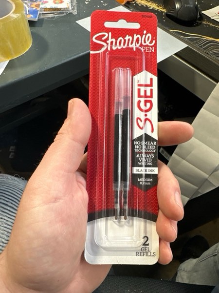 Condition photo showing New/Like New for Sharpie® S-Gel Pen Refills, Medium Point, 0.7 mm, Black Ink, Pack Of 2 Refills
