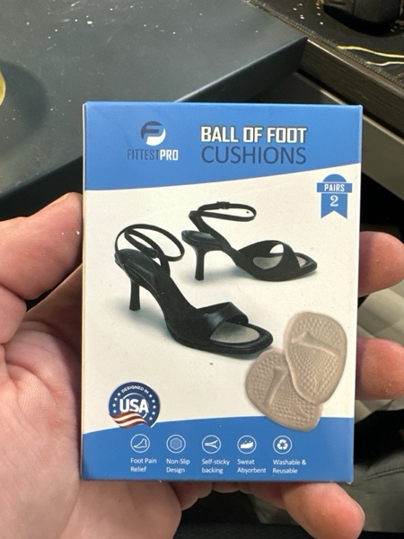 Condition photo showing New/Like New for 2 Pairs of metatarsal pads for high heels, reusable heel pads for men and women, foot pain relief, reduces pressure on the forefoot, beige