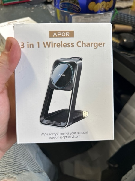 Condition photo showing New/Like New for 3 in 1 Charging Station for iPhone, Magsafe Wireless Charger with Cooling Fan for iPhone 16 15 14 13 12 Series & Apple Watch Charger 10/Ultra 2, Wireless Charging Station for AirPods 4/3/Pro/Pro 2