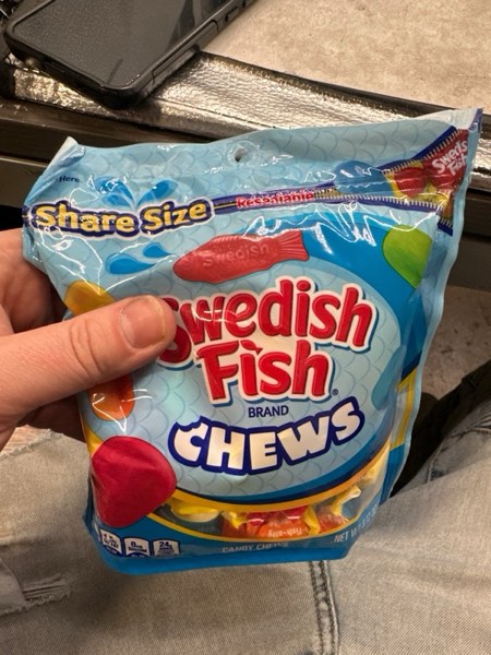 Condition photo showing New/Like New for SWEDISH FISH Chews Soft & Chewy Candy, Share Size, 8.12 oz Small