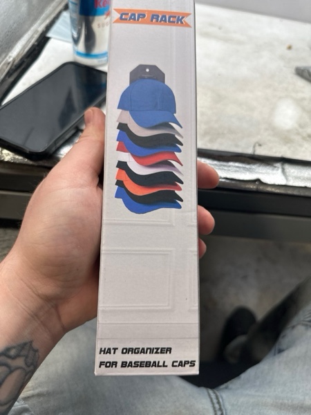 Condition photo showing New/Like New for Hat Organizer for Baseball Caps, Hat Rack for Wall with Strong Adhesive Hold up to 10 Hats, Hat Hanger Holder Display for Door Closet, Cap Organizer Storage Multilayer Two Mounting Option(Black)