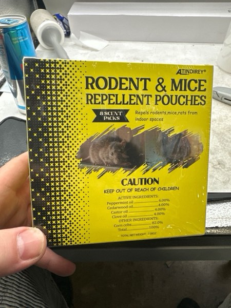 Condition photo showing New/Like New for Mouse Repellent Pouches,Peppermint Oil Powered, Indoor Outdoor & Car Use, Natural Rodent Deterrent for Home, RV, Garage | Safe for Pets & Kids,Advanced Botanical Formula for RV & Vehicle Protection