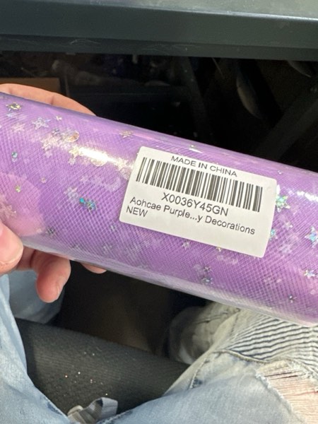 Condition photo showing New/Like New for Aohcae Purple Glitter Tulle Rolls 6" x 25 Yards Sparkle Tulle Fabric for DIY Gift Wrapping Wedding Baby Shower Tutu Birthday Party Decorations