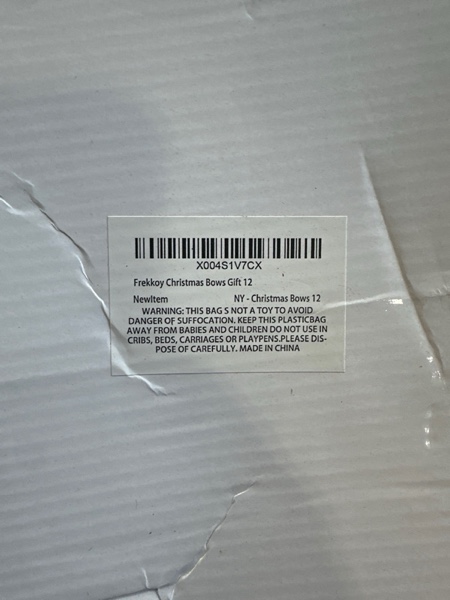 Condition photo showing New/Like New for Christmas Bows - 12Pcs Christmas Red Velvet Bows 9''x13'' Packaged in a Box, Perfect for Gift Wrapping, Tree, Wreath, Gifts & Home Christmas Decorations Red 12