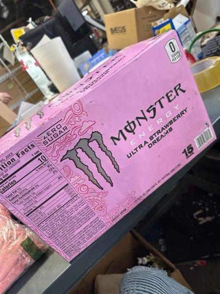 Condition photo showing New/Like New for Monster Energy Ultra Strawberry Dreams, Sugar Free Energy Drink, 16 Ounce (Pack of 15) Ultra Strawberry Dreams 15 Pack
