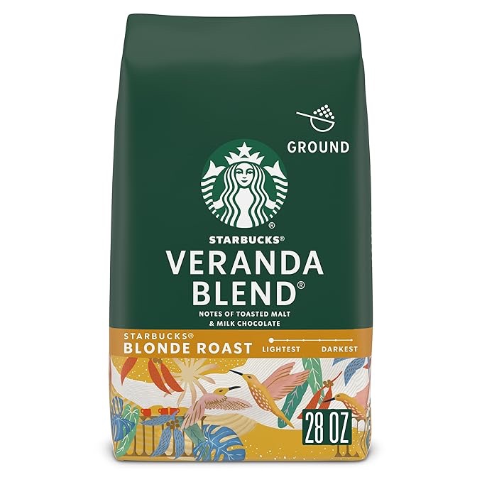 Starbucks Ground Coffee, Starbucks Blonde Roast Coffee, Veranda Blend, 100% Arabica, 1 bag (28 oz)