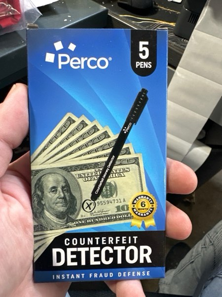 Condition photo showing New/Like New for Perco Counterfeit Money Detector Pen (5 Pack) - Easy to Use and Reliable Universal Currency Fake Bill Checker for Personal & Commercial Use - Ensures Authenticity & Prevents Fraud