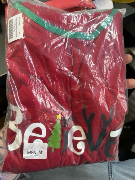 Condition photo showing New/Like New for Onancehim Matching Christmas Pajamas Sets for Family, Cute Womens Mens Christmas Pjs Set Men Medium Red Believe