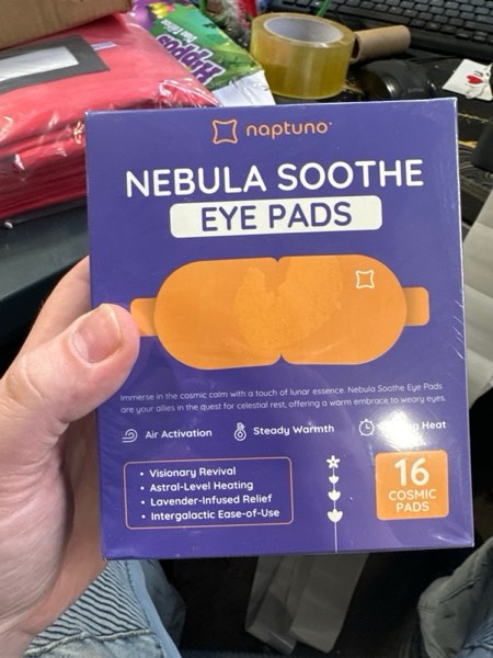 Condition photo showing New/Like New for Naptuno 16 Packs Steam Eye Mask for Dry Eyes, Self Heating Eye Mask Disposable, Self Heating Eye Compress Disposable Eye Masks, Puffiness, Travel, Relaxing Spa Gifts + 12 Arooma Stickers (Lavender)